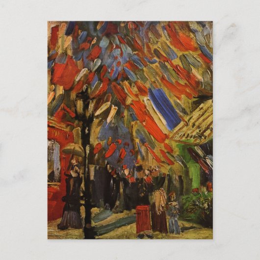 Carte Postale 14 juillet Fête à Paris par Vincent van Gogh (Devant)