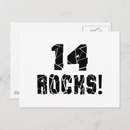 Carte Postale 14 Rocks Designs d'anniversaire (Devant / Derrière)