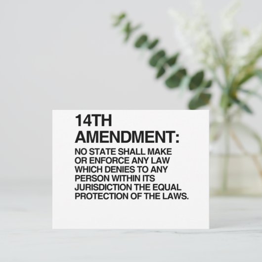 CARTE POSTALE 14E AMENDEMENT (Debout devant)