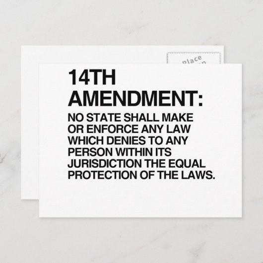 CARTE POSTALE 14E AMENDEMENT (Devant / Derrière)