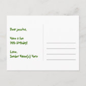 Carte Postale 14e anniversaire : motif d'étoiles amusantes, arc- (Dos)