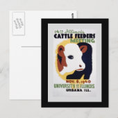 Carte Postale "14e Réunion des éleveurs de bovins de l'Illinois" (Devant / Derrière)