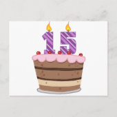 Carte Postale 15 ans sur le gâteau d'anniversaire (Devant)