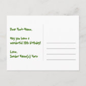 Carte Postale 15e anniversaire – Motif de feux d'artifice amusan (Dos)