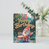 Carte Postale 15th Birthday Gnome Celebration (Debout devant)