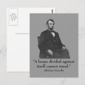 Carte Postale 16e Président Abraham Lincoln (Devant / Derrière)