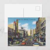 Carte Postale 16ème rue Denver, Colorado (Devant / Derrière)