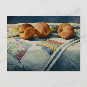 Carte postale '1786 Peaches on Quilt'