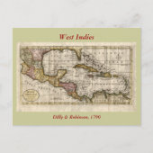 Carte Postale 1790 Map of The West Indies by Dilly and Robinson (Devant)