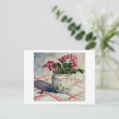 Carte Postale 1790 Violets africains en carton postal bleu (Debout devant)