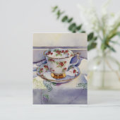 Carte Postale 1799 Teacup on Linen Postcard (Debout devant)