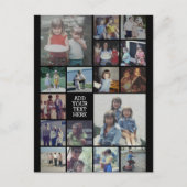 Carte Postale 17 Collage photo et texte - Peut modifier noir (Devant)
