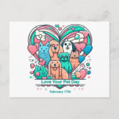 Carte Postale 17 fév Love Your Pet Day (Devant)