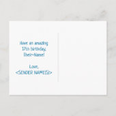 Carte Postale 17e anniversaire : Bold, amusant, simple, arc-en-c (Dos)