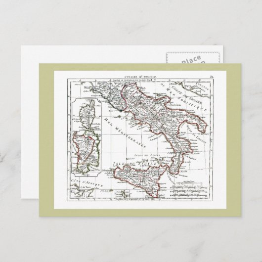 Carte Postale 1806 Map - L'Italie (Sud) (Devant / Derrière)