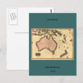 Carte Postale 1818 Australasia Map - Australia, Nouvelle-Zélande (Devant / Derrière)