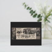 Carte Postale 1837 Lafayette Bank Note à trois dollars (Debout devant)