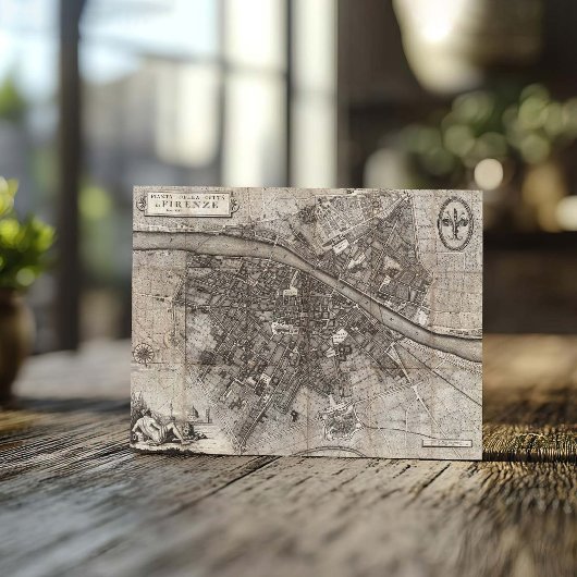 Carte Postale 1847 Molini Pocket Map de Florence Italie