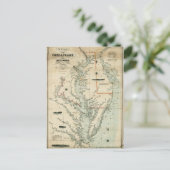 Carte Postale 1852 Tableau des baies de Chesapeake et de Delawar (Debout devant)