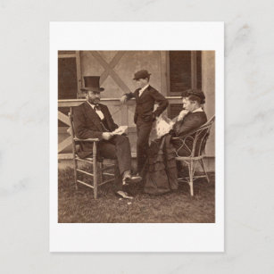 Carte Postale 1872 Président Grant avec famille au chalet