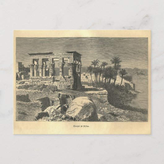 Carte Postale 1877 Imprimer Temple de Philae, La Terre et son Pe (Devant)