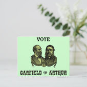 Carte Postale 1880 Vote Garfield et Arthur, green (Debout devant)