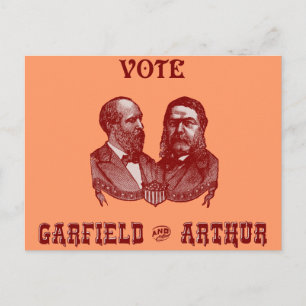 Carte Postale 1880 Vote Garfield et Arthur, rouge