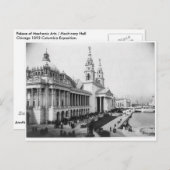 Carte Postale 1893 Columbia Exposition, Palais des Arts Mécaniqu (Devant / Derrière)