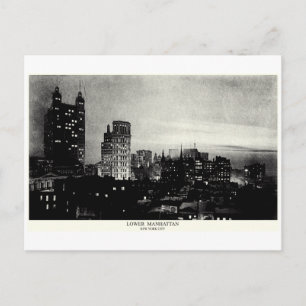 Carte Postale 1898 Lower Manhattan à la tombée de la nuit