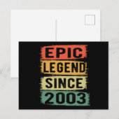 Carte Postale 18 ans Bday 2003 Epic Legend 18e anniversaire (Devant / Derrière)