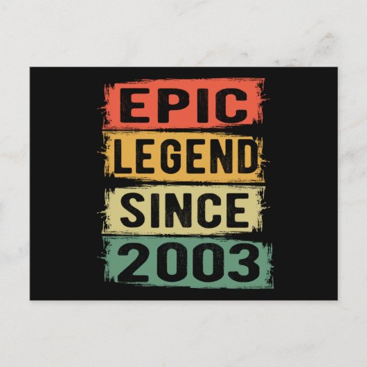 Carte Postale 18 ans Bday 2003 Epic Legend 18e anniversaire (Devant)
