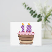 Carte Postale 18 ans sur le gâteau d'anniversaire (Debout devant)