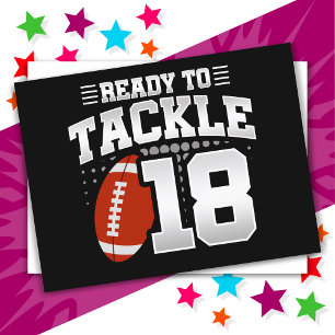 Carte Postale 18 ans Tackle Football Party 18e anniversaire