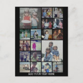 Carte Postale 18 Collage photo et texte - Peut modifier noir (Devant)