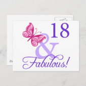 Carte Postale 18 Et Fabuleux anniversaire (Devant / Derrière)