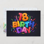 Carte Postale 18e anniversaire (Devant / Derrière)