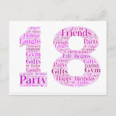 Carte Postale 18e anniversaire Célébration Word Art Design (Devant)