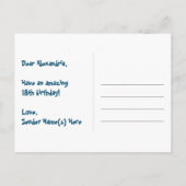 Carte Postale 18e anniversaire : Fun Hearts Motif, Arc-en-ciel 1 (Dos)