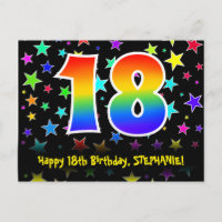 18e anniversaire : Fun Stars Motif, Rainbow 18, No