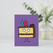 Carte Postale 18e anniversaire gâteau avec bougies glaçage au ch (Debout devant)