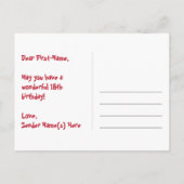 Carte Postale 18e Anniversaire – Motif de feux d'artifice amusan (Dos)