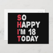 Carte Postale 18e anniversaire Tellement heureux que j'ai 18 ans (Devant / Derrière)