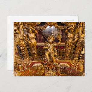 Carte Postale 18e c. Détail de l'entraîneur. Museu dos Coches. L