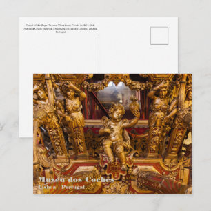 Carte Postale 18e c. Détail de l'entraîneur. Museu dos Coches. L