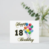 Carte Postale 18èmes cadeaux d'anniversaire heureux (Debout devant)