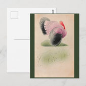 Carte Postale 1907 Vintage Thanksgiving rose et gris Turquie (Devant / Derrière)