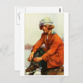 Carte Postale 1915 Ice Skating (Devant / Derrière)