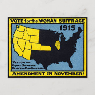 Carte Postale 1915 Vote pour le suffrage féminin