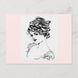 Carte Postale 1917 Dessin D'Encre De Style Art Nouveau De Mon Gr