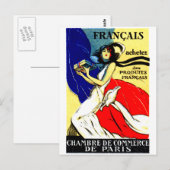 Carte Postale 1920 Achat de produits français Poster (Devant / Derrière)